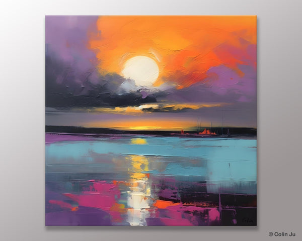 Abstract Landscape Artwork, Landscape Painting on Canvas, Hand Painted Canvas Art, Contemporary Wall Art Paintings, Extra Large Original Art-ArtWorkCrafts.com