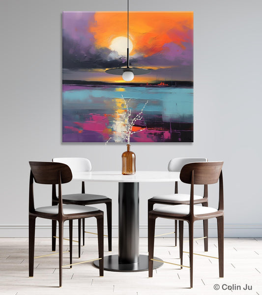 Abstract Landscape Artwork, Landscape Painting on Canvas, Hand Painted Canvas Art, Contemporary Wall Art Paintings, Extra Large Original Art-ArtWorkCrafts.com