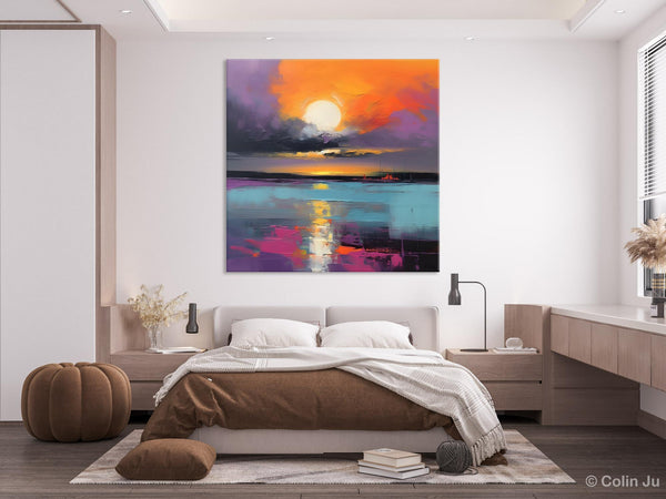Abstract Landscape Artwork, Landscape Painting on Canvas, Hand Painted Canvas Art, Contemporary Wall Art Paintings, Extra Large Original Art-ArtWorkCrafts.com