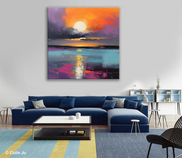 Abstract Landscape Artwork, Landscape Painting on Canvas, Hand Painted Canvas Art, Contemporary Wall Art Paintings, Extra Large Original Art-ArtWorkCrafts.com