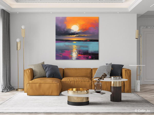 Abstract Landscape Artwork, Landscape Painting on Canvas, Hand Painted Canvas Art, Contemporary Wall Art Paintings, Extra Large Original Art-ArtWorkCrafts.com