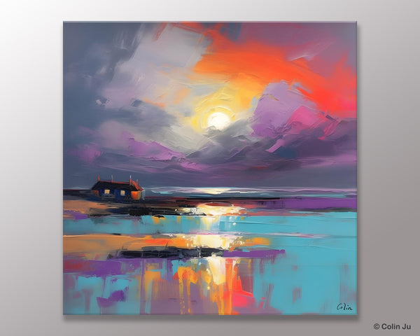 Original Abstract Landscape Wall Art, Landscape Canvas Art, Large Landscape Painting for Living Room, Hand Painted Canvas Paintings-ArtWorkCrafts.com