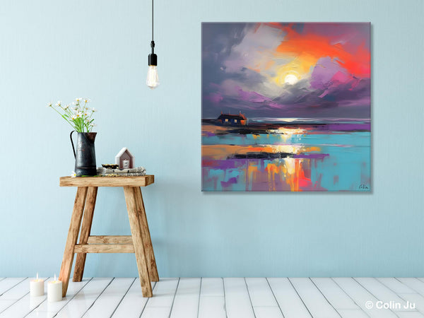 Original Abstract Landscape Wall Art, Landscape Canvas Art, Large Landscape Painting for Living Room, Hand Painted Canvas Paintings-ArtWorkCrafts.com