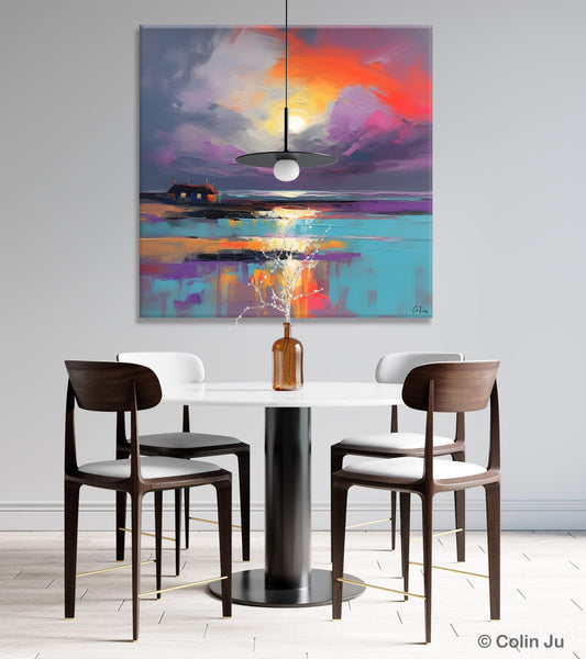 Original Abstract Landscape Wall Art, Landscape Canvas Art, Large Landscape Painting for Living Room, Hand Painted Canvas Paintings-ArtWorkCrafts.com