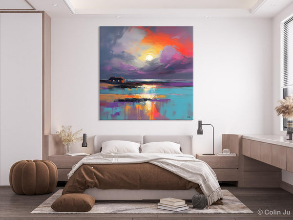 Original Abstract Landscape Wall Art, Landscape Canvas Art, Large Landscape Painting for Living Room, Hand Painted Canvas Paintings-ArtWorkCrafts.com