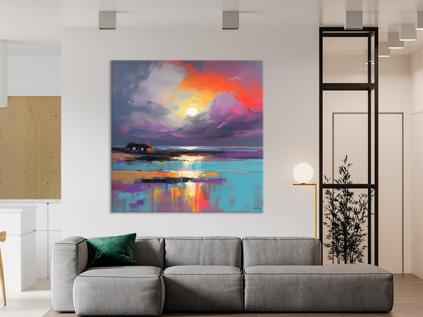 Original Abstract Landscape Wall Art, Landscape Canvas Art, Large Landscape Painting for Living Room, Hand Painted Canvas Paintings-ArtWorkCrafts.com