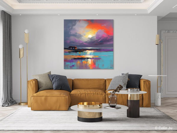 Original Abstract Landscape Wall Art, Landscape Canvas Art, Large Landscape Painting for Living Room, Hand Painted Canvas Paintings-ArtWorkCrafts.com