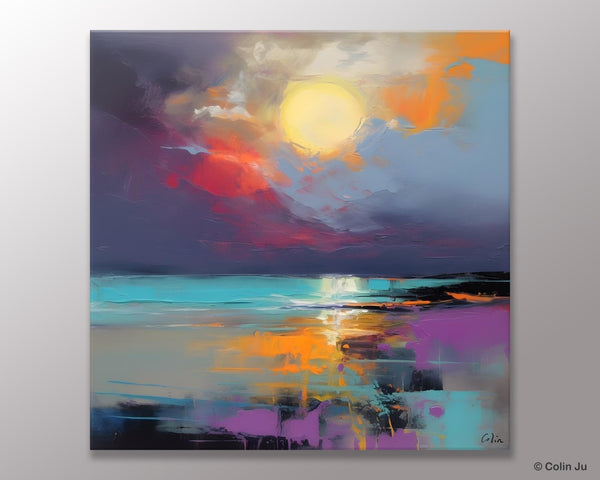 Abstract Landscape Paintings, Simple Wall Art Ideas, Original Landscape Abstract Painting, Large Landscape Canvas Paintings, Buy Art Online-ArtWorkCrafts.com