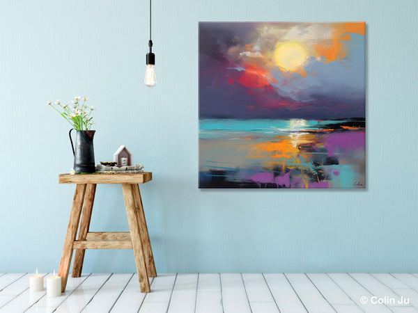 Abstract Landscape Paintings, Simple Wall Art Ideas, Original Landscape Abstract Painting, Large Landscape Canvas Paintings, Buy Art Online-ArtWorkCrafts.com