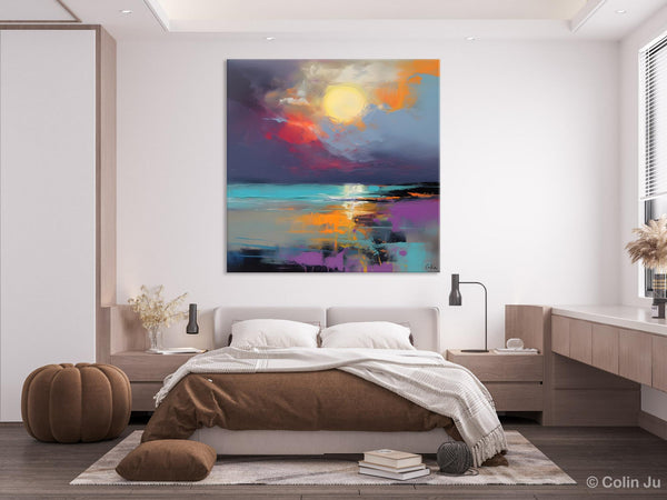 Abstract Landscape Paintings, Simple Wall Art Ideas, Original Landscape Abstract Painting, Large Landscape Canvas Paintings, Buy Art Online-ArtWorkCrafts.com