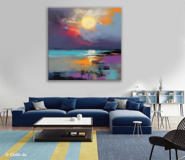 Abstract Landscape Paintings, Simple Wall Art Ideas, Original Landscape Abstract Painting, Large Landscape Canvas Paintings, Buy Art Online-ArtWorkCrafts.com