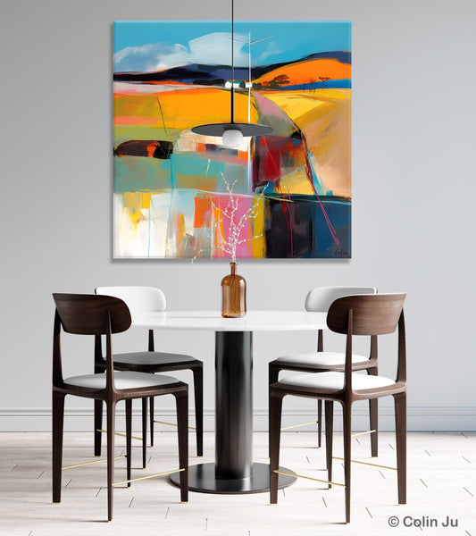 Acrylic Painting for Living Room, Contemporary Abstract Landscape Artwork, Oversized Wall Art Paintings, Original Modern Paintings on Canvas-ArtWorkCrafts.com