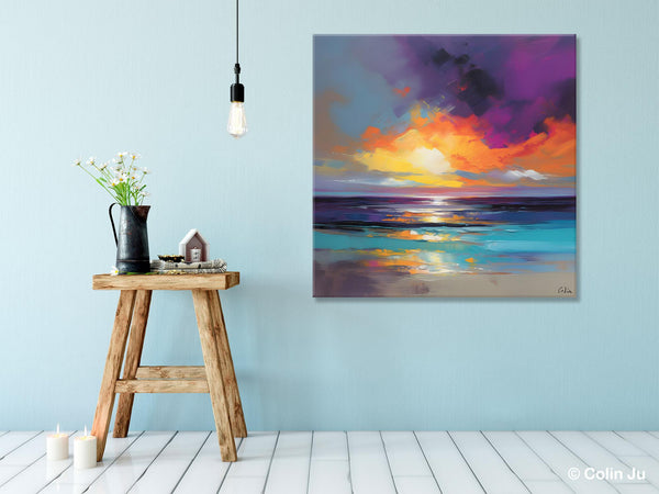 Contemporary Acrylic Painting on Canvas, Large Art Painting for Living Room, Original Landscape Canvas Art, Oversized Landscape Wall Art Paintings-ArtWorkCrafts.com