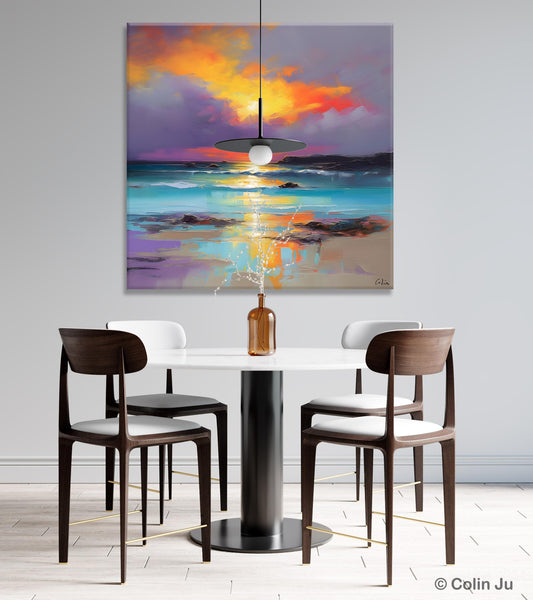 Abstract Landscape Painting for Living Room, Original Landscape Wall Art, Landscape Oil Paintings, Landscape Canvas Art, Hand Painted Canvas Art-ArtWorkCrafts.com