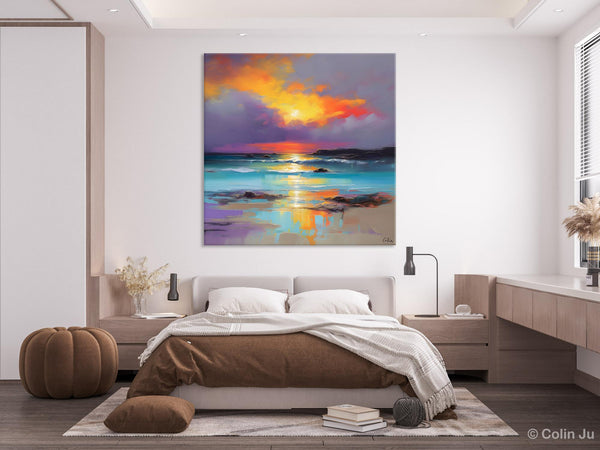 Abstract Landscape Painting for Living Room, Original Landscape Wall Art, Landscape Oil Paintings, Landscape Canvas Art, Hand Painted Canvas Art-ArtWorkCrafts.com