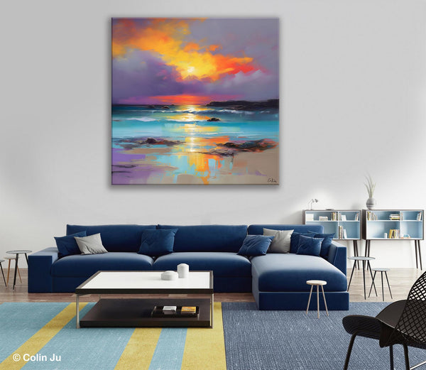 Abstract Landscape Painting for Living Room, Original Landscape Wall Art, Landscape Oil Paintings, Landscape Canvas Art, Hand Painted Canvas Art-ArtWorkCrafts.com