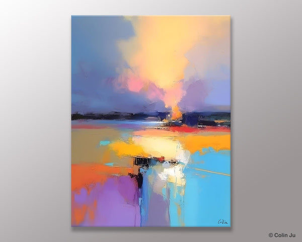 Canvas Painting for Bedroom, Landscape Canvas Painting, Abstract Landscape Painting, Original Landscape Art, Large Wall Art Paintings for Living Room-ArtWorkCrafts.com