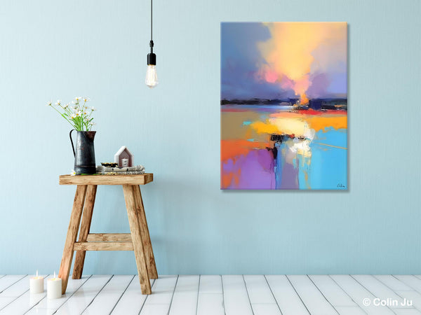 Canvas Painting for Bedroom, Landscape Canvas Painting, Abstract Landscape Painting, Original Landscape Art, Large Wall Art Paintings for Living Room-ArtWorkCrafts.com