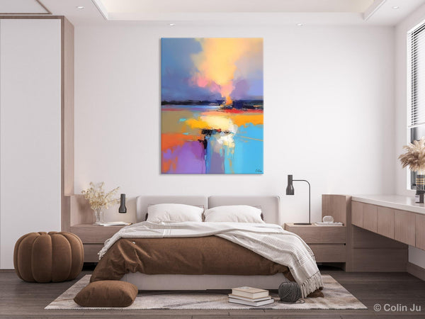 Canvas Painting for Bedroom, Landscape Canvas Painting, Abstract Landscape Painting, Original Landscape Art, Large Wall Art Paintings for Living Room-ArtWorkCrafts.com