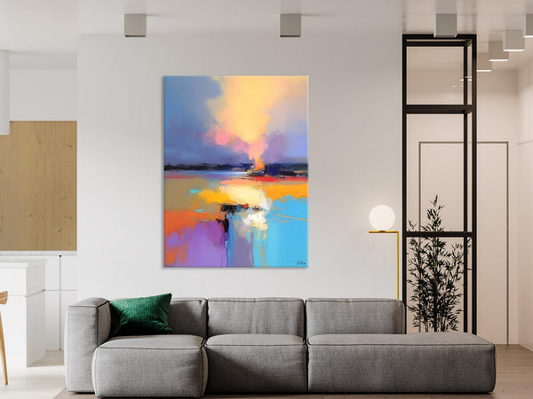 Canvas Painting for Bedroom, Landscape Canvas Painting, Abstract Landscape Painting, Original Landscape Art, Large Wall Art Paintings for Living Room-ArtWorkCrafts.com