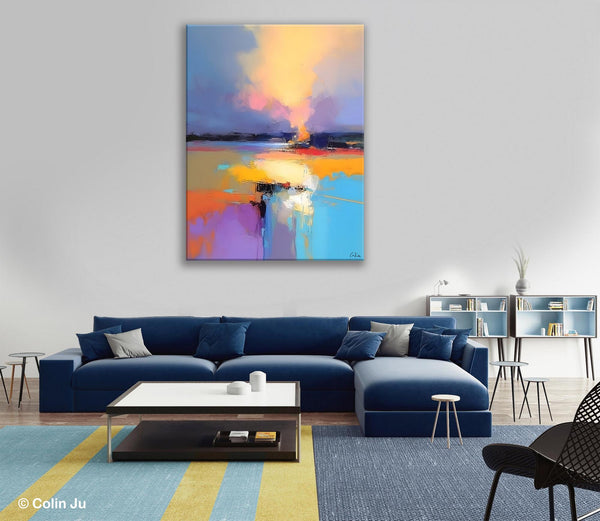 Canvas Painting for Bedroom, Landscape Canvas Painting, Abstract Landscape Painting, Original Landscape Art, Large Wall Art Paintings for Living Room-ArtWorkCrafts.com