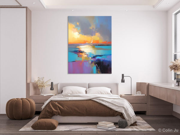 Original Modern Wall Art Painting, Canvas Painting for Living Room, Abstract Landscape Paintings, Oversized Contemporary Abstract Artwork-ArtWorkCrafts.com