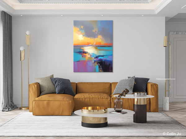 Original Modern Wall Art Painting, Canvas Painting for Living Room, Abstract Landscape Paintings, Oversized Contemporary Abstract Artwork-ArtWorkCrafts.com