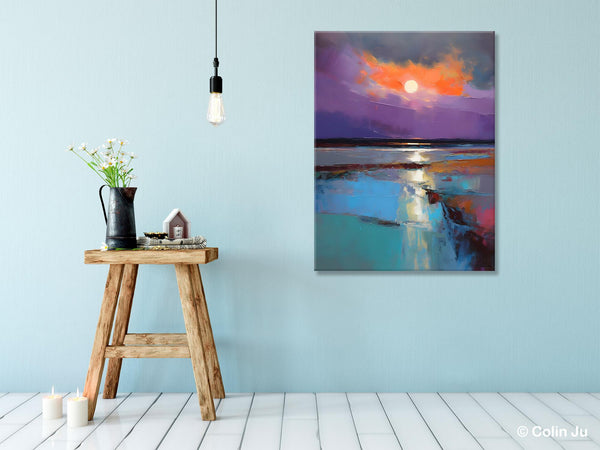 Extra Large Modern Wall Art, Landscape Canvas Paintings for Dining Room, Oil Painting on Canvas, Original Landscape Abstract Painting-ArtWorkCrafts.com