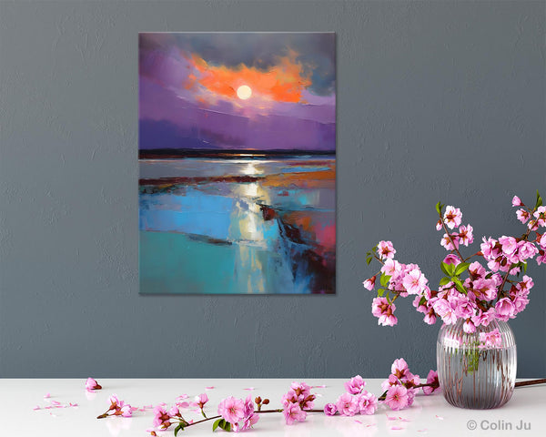 Extra Large Modern Wall Art, Landscape Canvas Paintings for Dining Room, Oil Painting on Canvas, Original Landscape Abstract Painting-ArtWorkCrafts.com