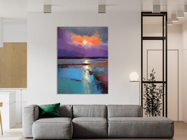 Extra Large Modern Wall Art, Landscape Canvas Paintings for Dining Room, Oil Painting on Canvas, Original Landscape Abstract Painting-ArtWorkCrafts.com