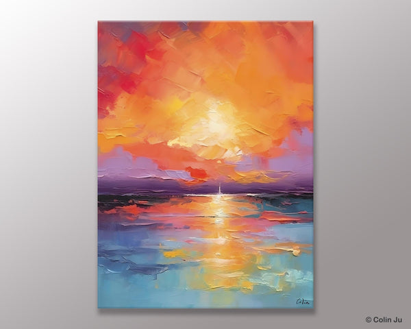 Modern Landscape Paintings, Oversized Contemporary Canvas Paintings, Extra Large Canvas Painting for Living Room, Original Canvas Wall Art-ArtWorkCrafts.com