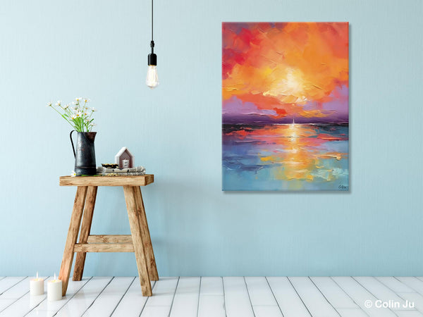 Modern Landscape Paintings, Oversized Contemporary Canvas Paintings, Extra Large Canvas Painting for Living Room, Original Canvas Wall Art-ArtWorkCrafts.com