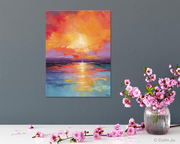 Modern Landscape Paintings, Oversized Contemporary Canvas Paintings, Extra Large Canvas Painting for Living Room, Original Canvas Wall Art-ArtWorkCrafts.com