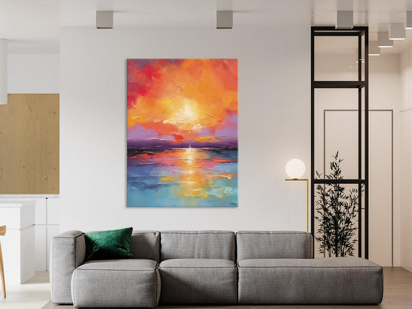 Modern Landscape Paintings, Oversized Contemporary Canvas Paintings, Extra Large Canvas Painting for Living Room, Original Canvas Wall Art-ArtWorkCrafts.com