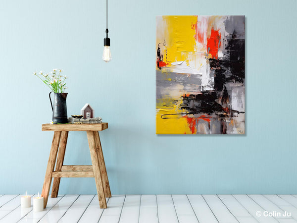 Original Abstract Art, Contemporary Acrylic Painting, Hand Painted Canvas Art, Modern Wall Art Ideas for Dining Room, Large Canvas Paintings-ArtWorkCrafts.com