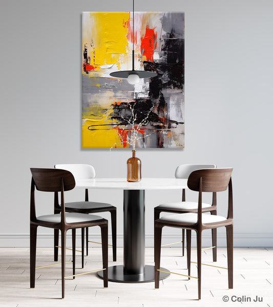 Original Abstract Art, Contemporary Acrylic Painting, Hand Painted Canvas Art, Modern Wall Art Ideas for Dining Room, Large Canvas Paintings-ArtWorkCrafts.com