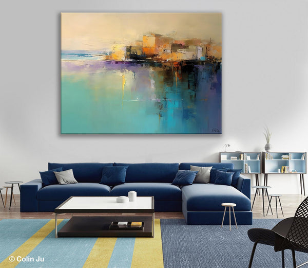 Original Landscape Paintings, Landscape Canvas Paintings for Living Room, Acrylic Painting on Canvas, Extra Large Modern Wall Art Paintings-ArtWorkCrafts.com