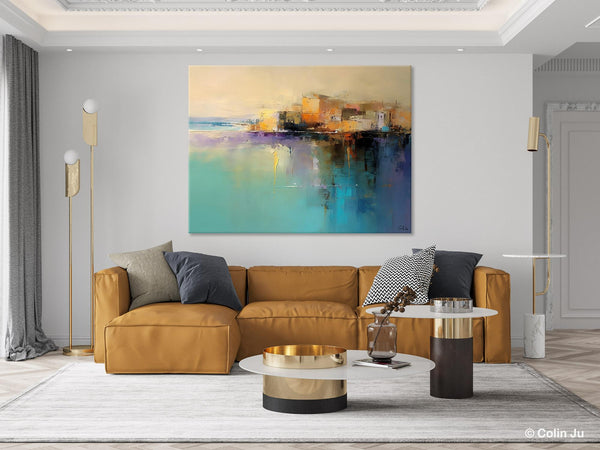 Original Landscape Paintings, Landscape Canvas Paintings for Living Room, Acrylic Painting on Canvas, Extra Large Modern Wall Art Paintings-ArtWorkCrafts.com