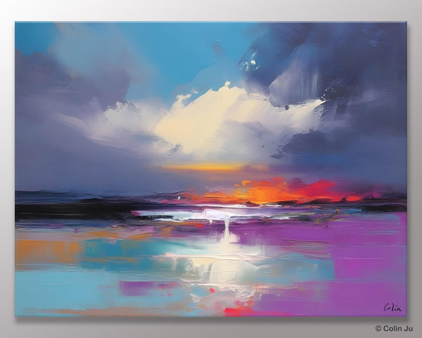 Living Room Abstract Paintings, Large Landscape Canvas Paintings, Buy Art Online, Original Landscape Abstract Painting, Simple Wall Art Ideas-ArtWorkCrafts.com