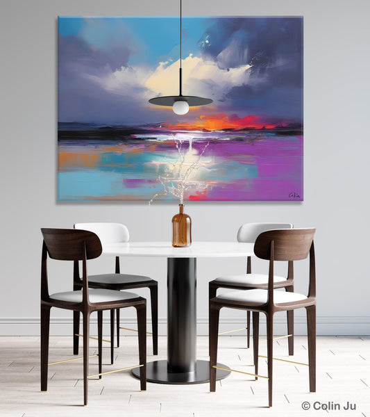 Living Room Abstract Paintings, Large Landscape Canvas Paintings, Buy Art Online, Original Landscape Abstract Painting, Simple Wall Art Ideas-ArtWorkCrafts.com