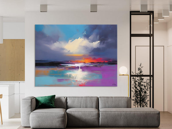 Living Room Abstract Paintings, Large Landscape Canvas Paintings, Buy Art Online, Original Landscape Abstract Painting, Simple Wall Art Ideas-ArtWorkCrafts.com
