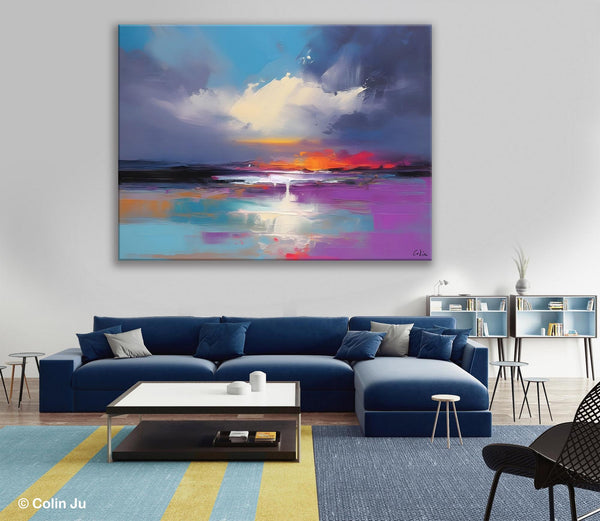 Living Room Abstract Paintings, Large Landscape Canvas Paintings, Buy Art Online, Original Landscape Abstract Painting, Simple Wall Art Ideas-ArtWorkCrafts.com