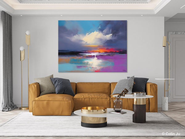 Living Room Abstract Paintings, Large Landscape Canvas Paintings, Buy Art Online, Original Landscape Abstract Painting, Simple Wall Art Ideas-ArtWorkCrafts.com