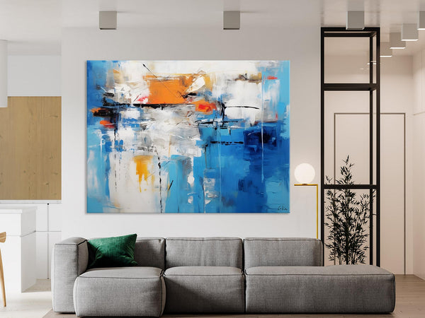 Abstract Paintings Behind Sofa, Acrylic Paintings for Bedroom, Hand Painted Canvas Art, Original Canvas Wall Art, Buy Paintings Online