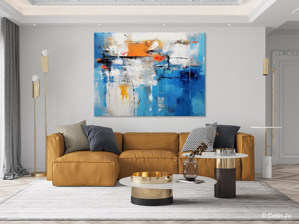 Abstract Paintings Behind Sofa, Acrylic Paintings for Bedroom, Hand Painted Canvas Art, Original Canvas Wall Art, Buy Paintings Online