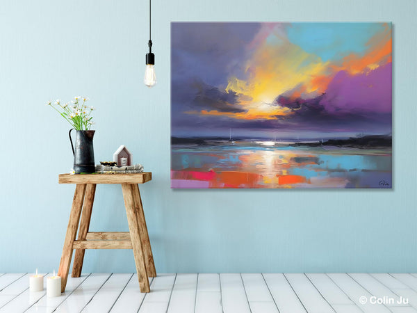 Landscape Painting on Canvas, Hand Painted Canvas Art, Abstract Landscape Artwork, Contemporary Wall Art Paintings, Extra Large Original Art