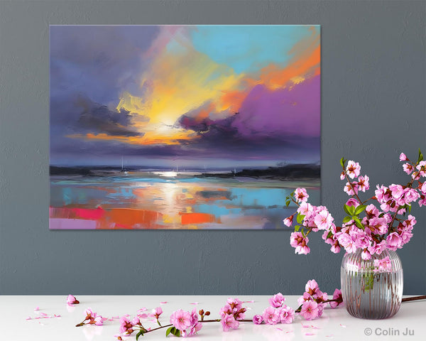 Landscape Painting on Canvas, Hand Painted Canvas Art, Abstract Landscape Artwork, Contemporary Wall Art Paintings, Extra Large Original Art