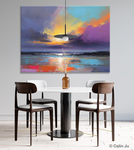 Landscape Painting on Canvas, Hand Painted Canvas Art, Abstract Landscape Artwork, Contemporary Wall Art Paintings, Extra Large Original Art
