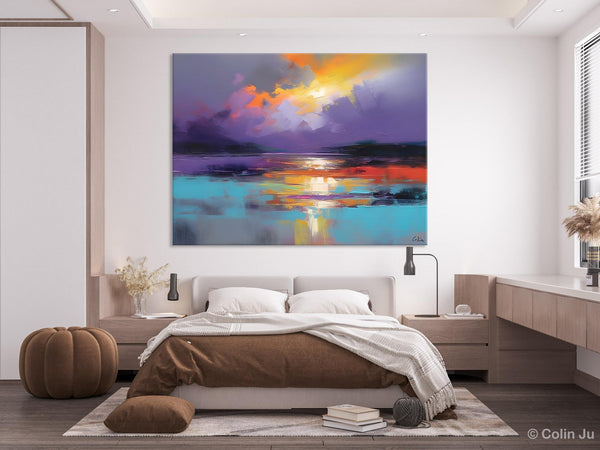 Modern Landscape Paintings, Landscape Paintings for Living Room, Original Abstract Canvas Painting, Contemporary Acrylic Paintings-ArtWorkCrafts.com