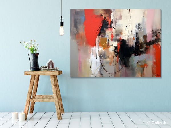 Large Wall Art Paintings Behind Sofa, Acrylic Paintings on Canvas, Original Acrylic Paintings, Modern Canvas Paintings, Hand Painted Canvas Art-ArtWorkCrafts.com